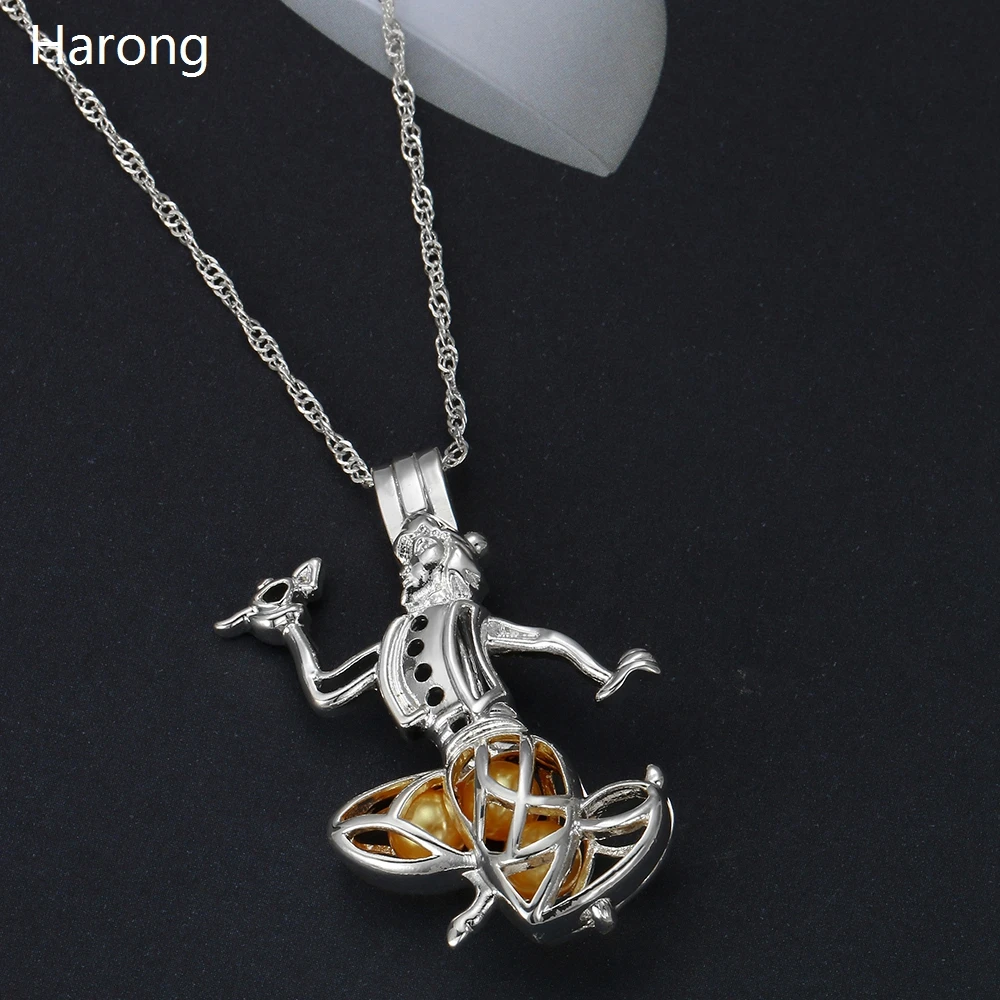 С рисунком &quotАладдин&quot Сказка анимации нержавеющая сталь жемчужное ожерелье