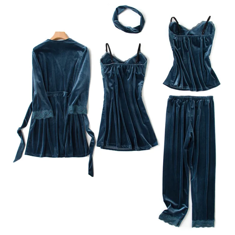 Зимние женские бархатные пижамные комплекты одежда для сна пижама на бретельках