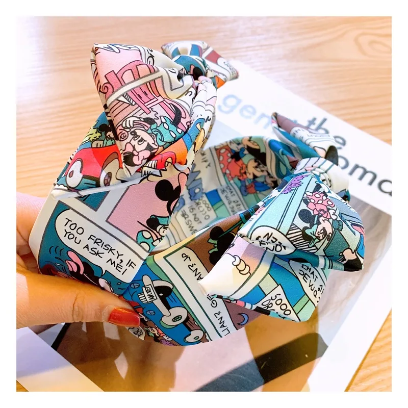 Sunchies Микки Минни повязки для волос мультфильм женщин тюрбан широкий обруч