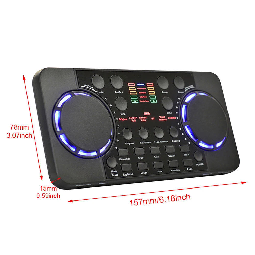 

V300 Pro Live Streaming Sound Card 10 Sound Effects Audio Interface Mixer for DJ Music Studio Recording Karaoke