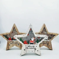 christmas decorations 31cm wooden luminous five pointed star ornaments household items childrens giftsnew years dress up