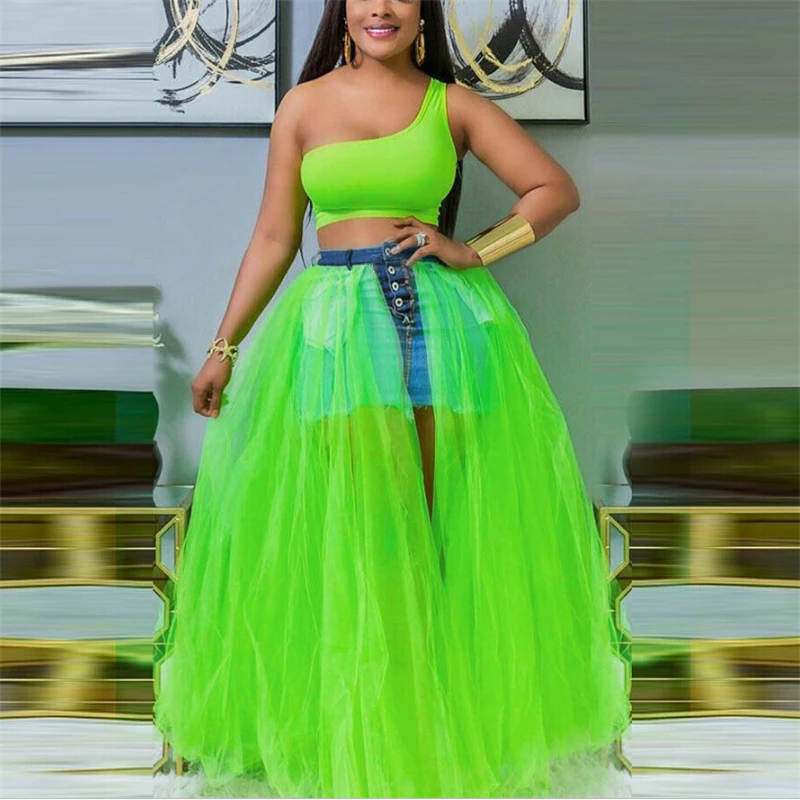 Джинсовая юбка с завышенной талией трапециевидные юбки для женщин Новое