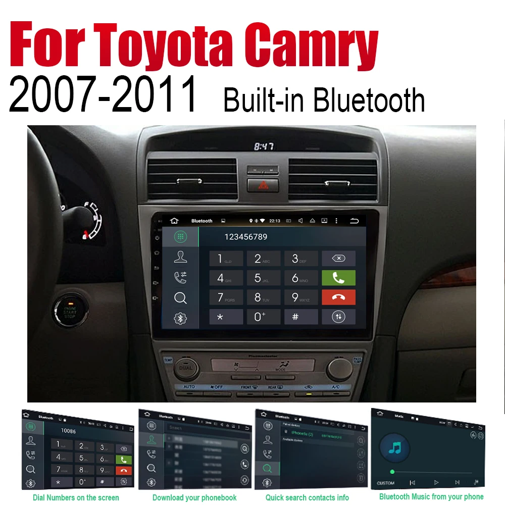 ZaiXi Android 2 Din Авто Радио для Toyota Camry 2007 ~ 2011 Автомобильный мультимедийный плеер gps