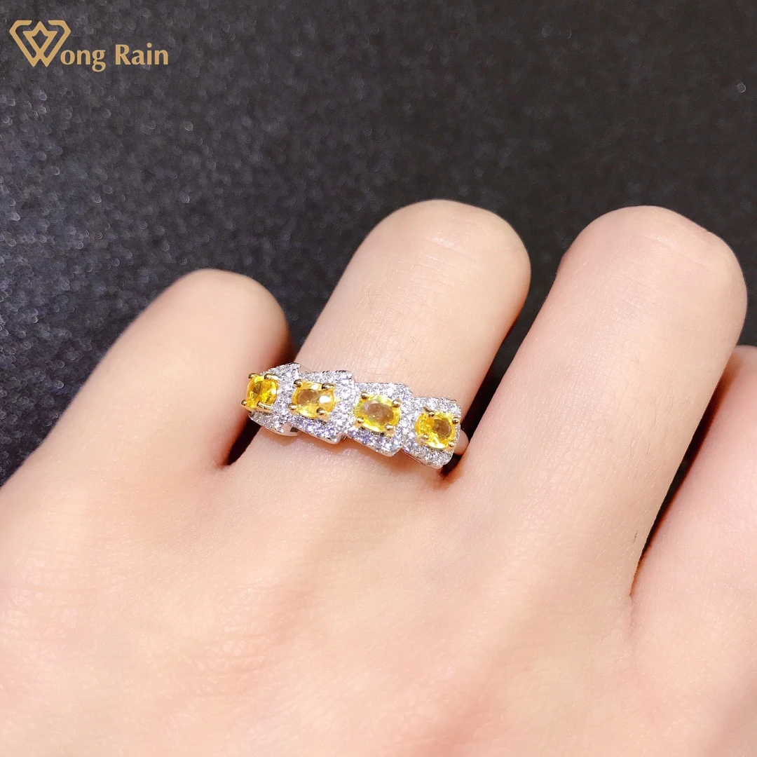 Wong Rain винтажный Стерлинговое Серебро 925 пробы натуральный жёлтый драгоценный