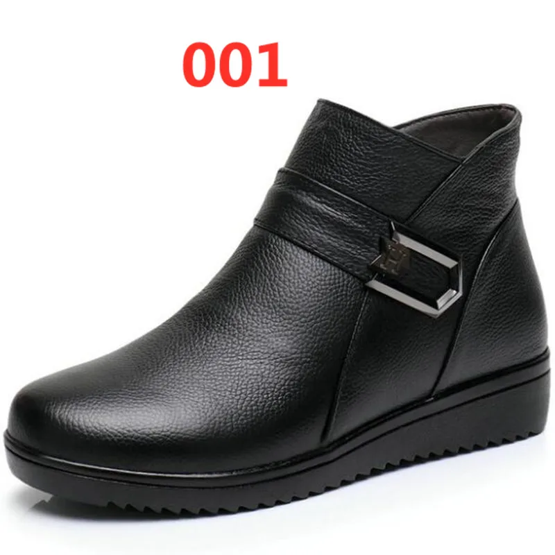 Женские ботинки из коровьей кожи на танкетке плоской подошве большие размеры