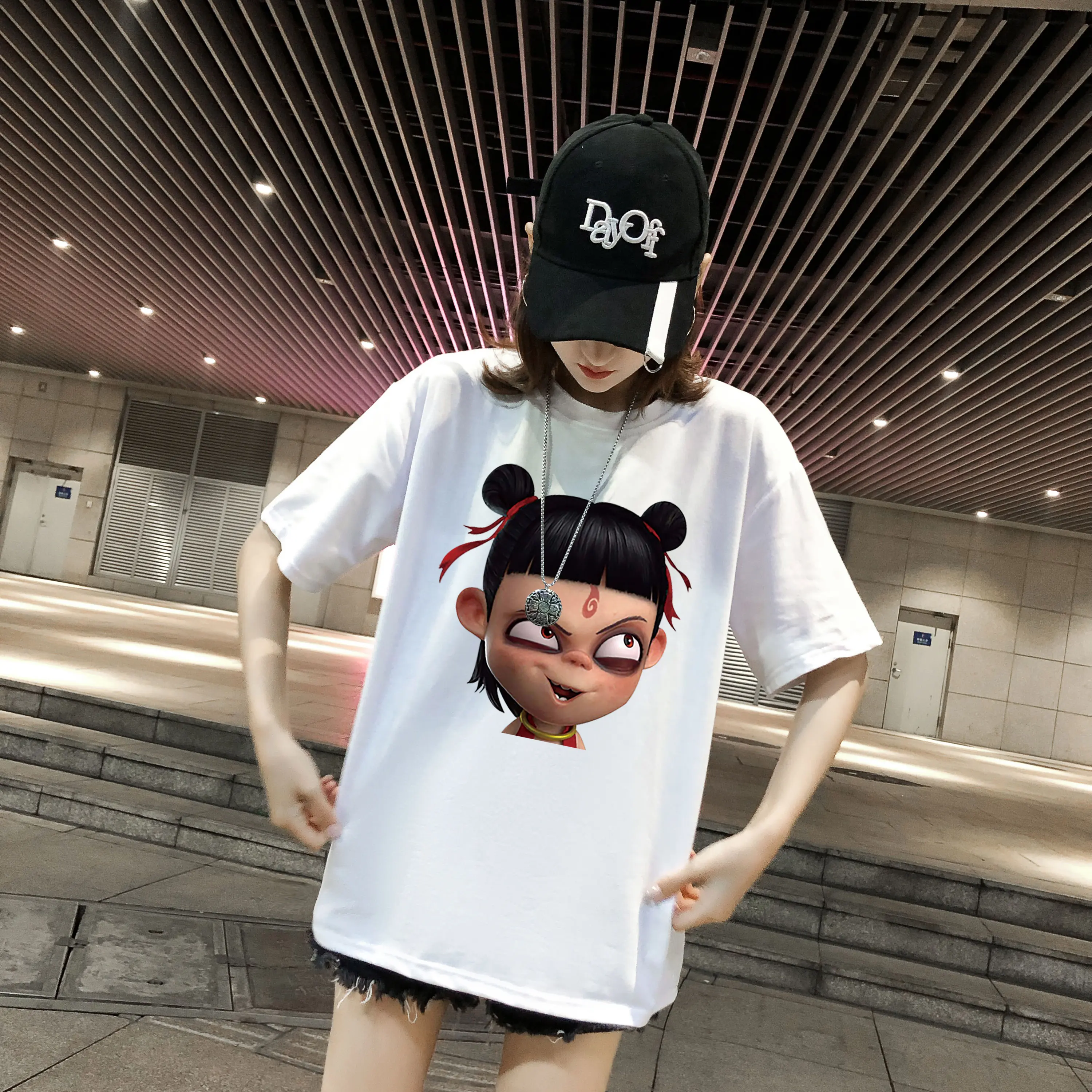 Which Cha T-shirt Pattern Short Sleeve State Tide Aobing Half Around the Movie |