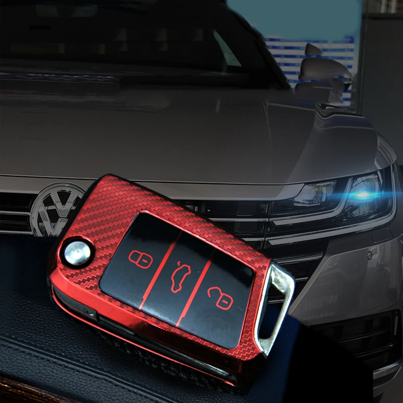 

TPU Carbon Fiber Pattern Car Key Case For VW Golf Bora Jetta POLO 7MK7 Passat Skoda Octavia Combi A7 A5 Fabia SEAT Ibiza Leon