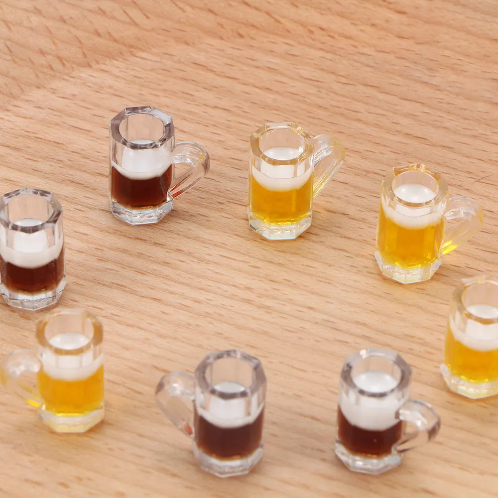 

2Pcs Mini Cups Doll House Beer Cups Miniature Kitchen Toys 1:12 Dollhouse Mini Beer Cups Miniature Drink