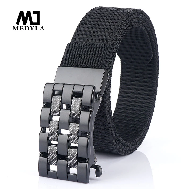 MEDYLA Men's Belt Alloy Buckle Personality Design Adjustable Breathable Nylon Casual Belt Business Dress Fashion Belt BLL055