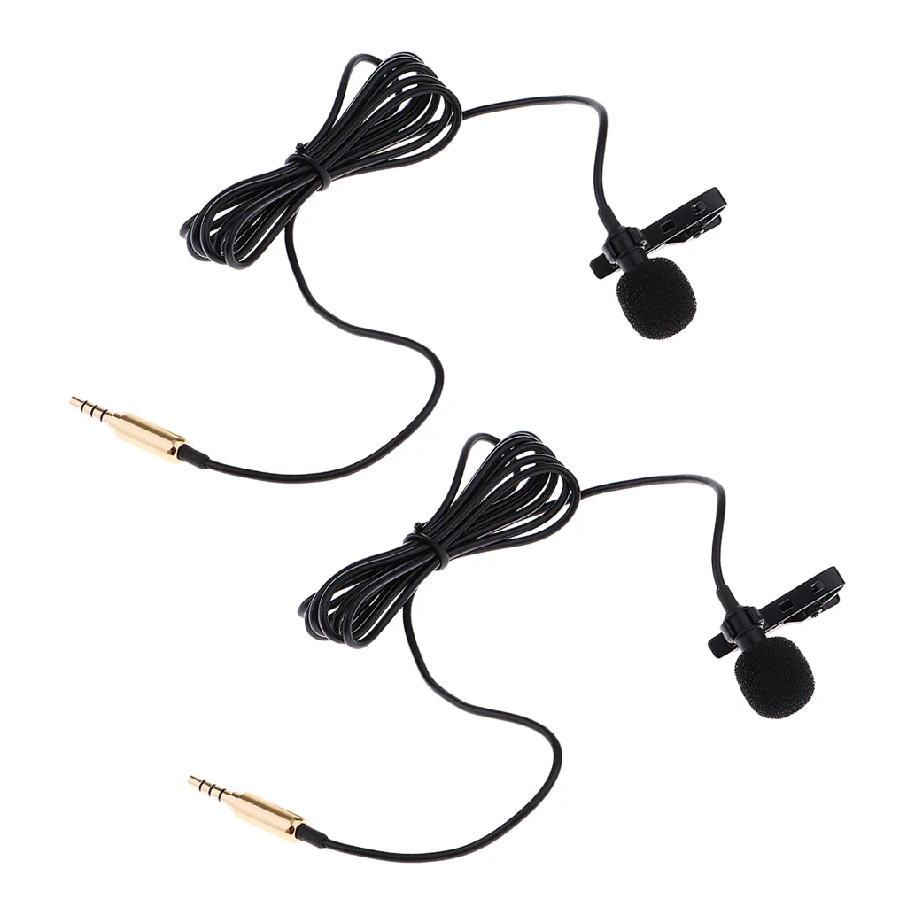 

2 Pieces 3.5mm Mini Lapel Clip-On Microphone, Compatible with Mobilephone, PC, Pad, Laptop and So On