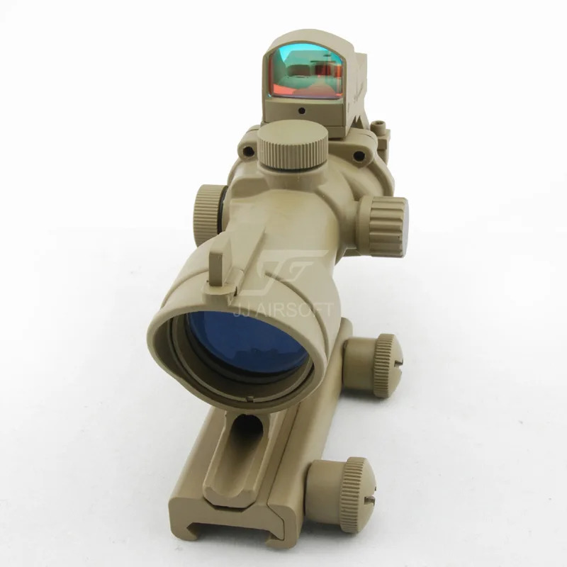 JJ страйкбол ACOG Стиль 4x32 освещение с Docter Mini Red Dot (черный/коричневый) Бесплатная