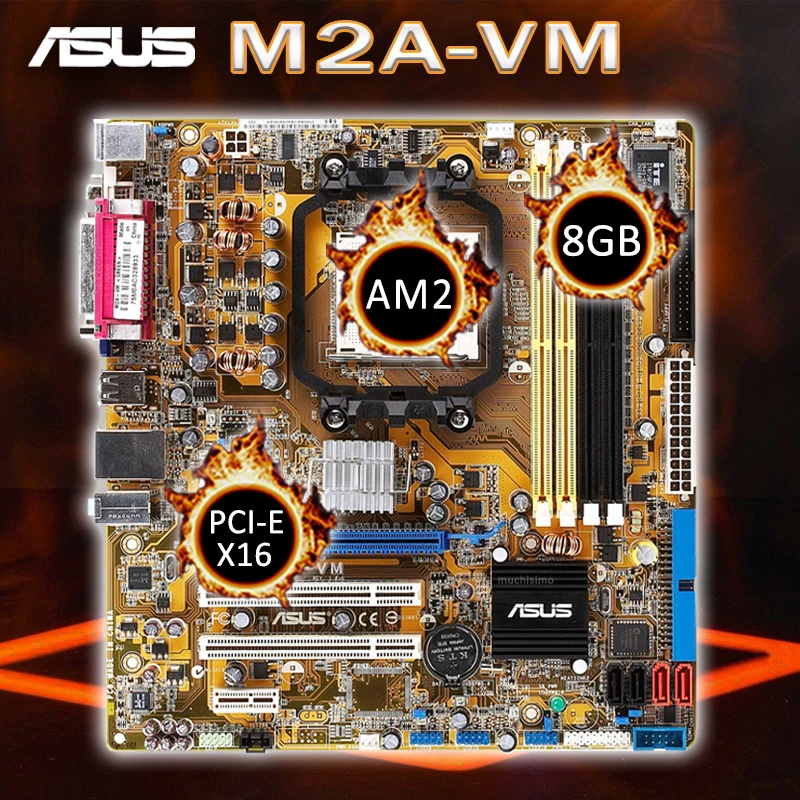 

Разъем AM2 Asus M2A-VM системная плата AMD 690G Athlon64/Athlon64 FX/Athlon 64 X2/Sempron DDR2 AMD 690G Placa-MOM AM2 б/у