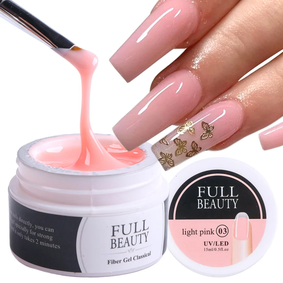 4 коробки гель лак для наращивания ногтей розовый прозрачный набор УФ