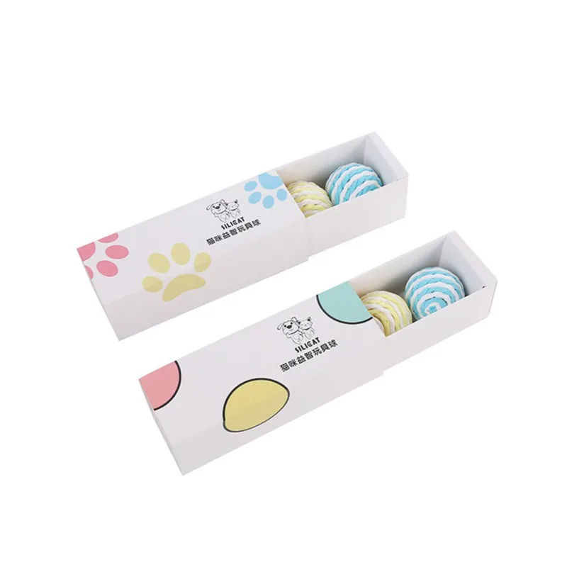 Игрушки для кошек бумажная веревка мяч Подарочная коробка смешивание цветов