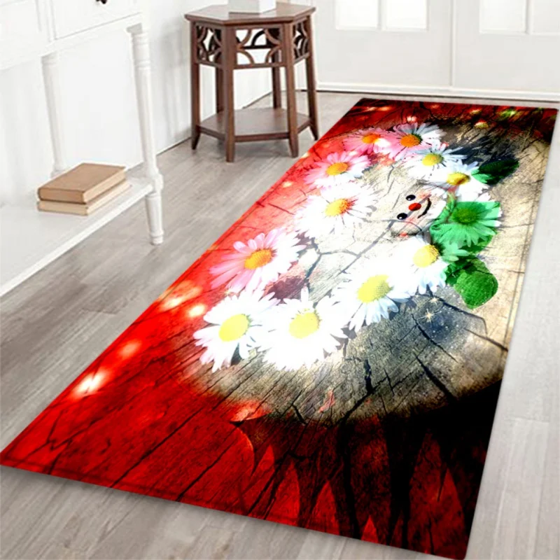 Merry Christmas Rug Soft Flannel Floor Mat Carpet With Non-Slip Back Living room Bathroom Door Holiday Home Decorations | Дом и сад