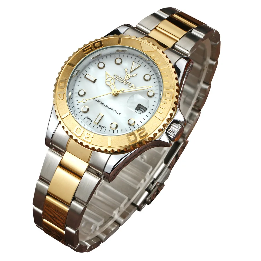 Белый Швейцарские oyster perpetual Rolexable Япония MIYOTA Кварцевые часы yacht Kelpie мужские часы водонепроницаемые с календарем relogio masculino - Цвет: Белый