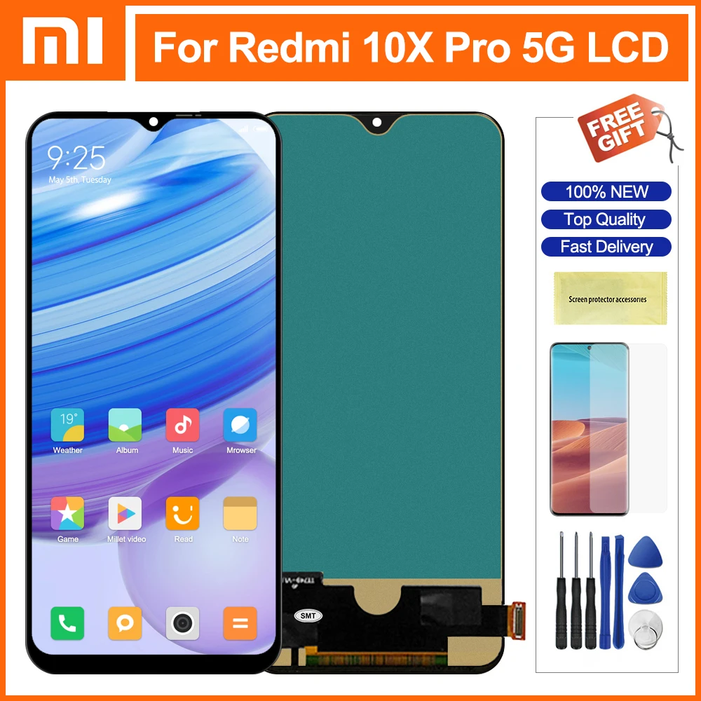 

Экран 6,57 ''для Xiaomi Redmi 10X Pro 5G M2004J7BC, сенсорный экран с дигитайзером в сборе для Redmi 10X Pro Screen