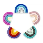 10 шт., радужные силиконовые бусины для прорезывания зубов