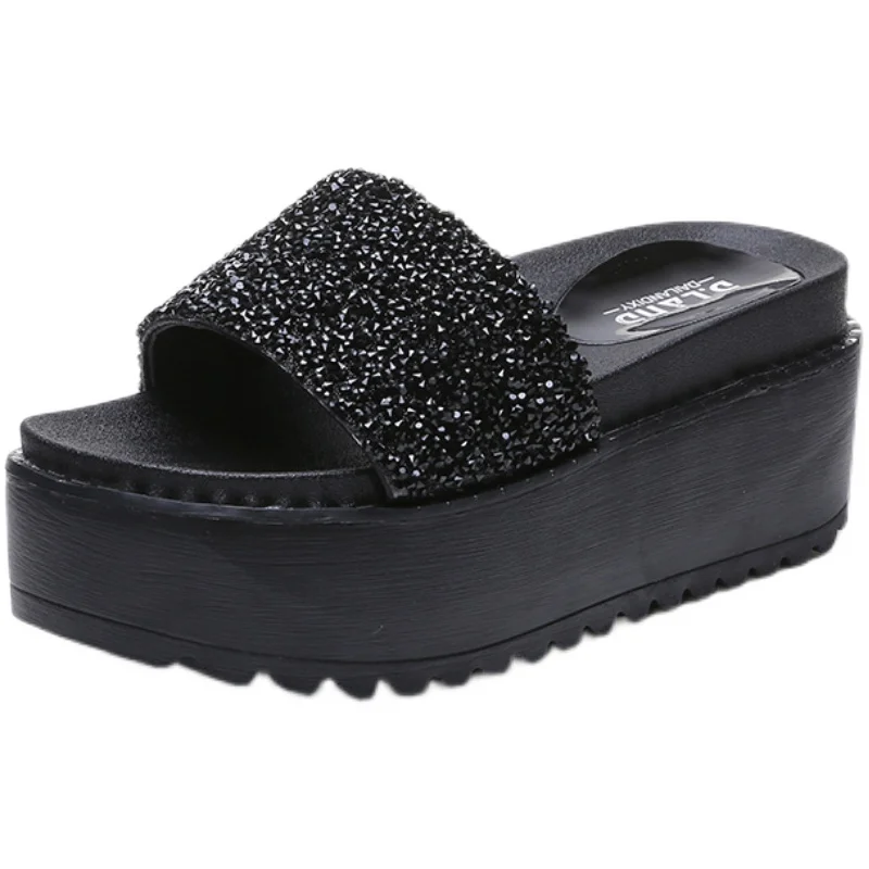 

Shoes Women Ladies' Slippers Luxury Slides Jelly Flip Flops Platform Pantofle Heeled Mules Shale Female Beach Soft Designer Gli