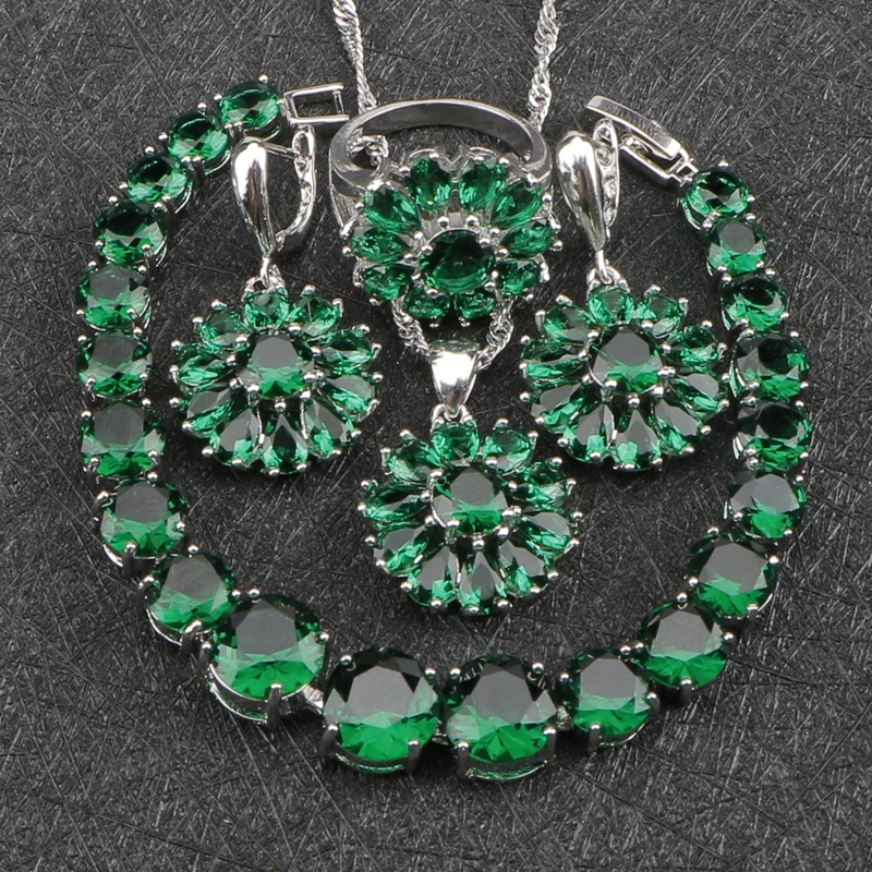 Комплект из колье серёг и браслета серебра 925 пробы|silver jewelry set|jewelry sets925 sets |