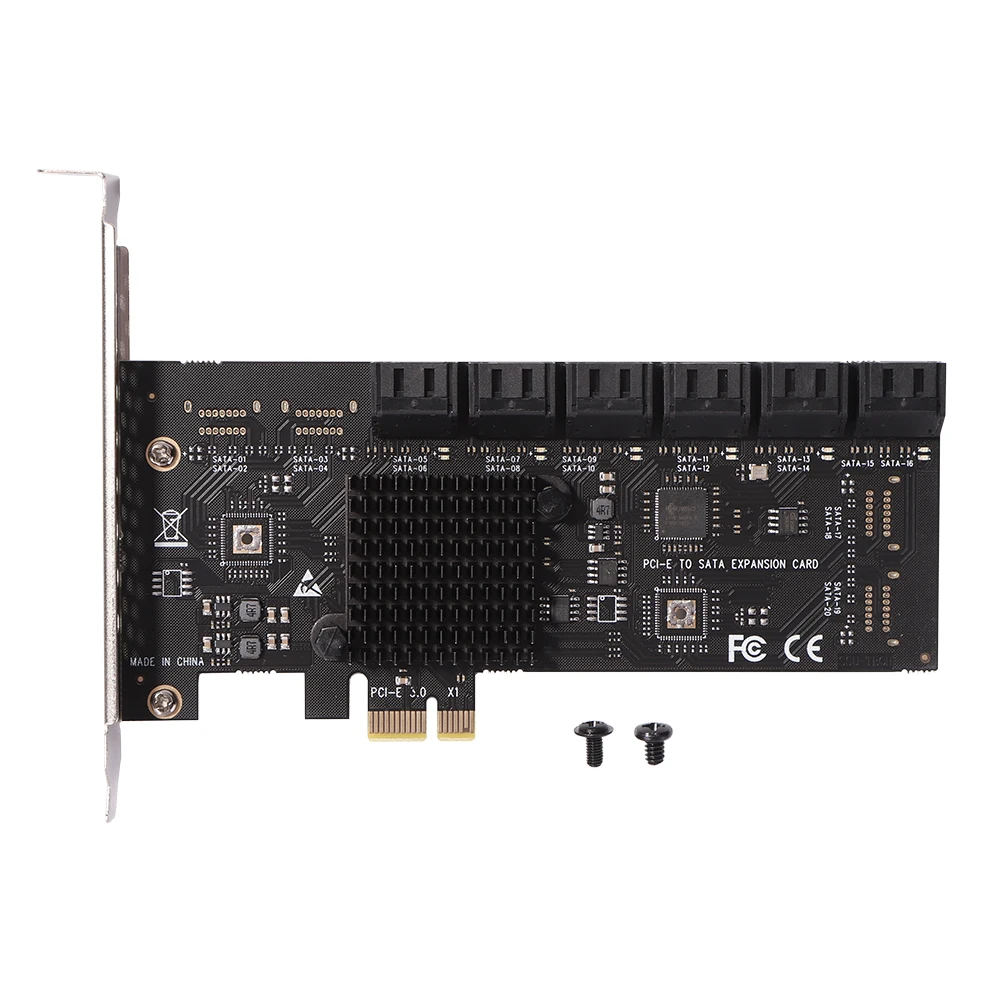 

SA3120J Mining Riser PCIE SATA PCI-E Adapter 12/16/20 Port SATA Controller PCI Express X1 to SATA 3.0 Rate Expansion Card