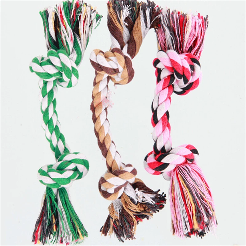 

Random ship selling Pet Dog pet toys supplies Cotton Chew rope Knot Dog Durable Braided Bone bites rope 17cm Small dogs Toy