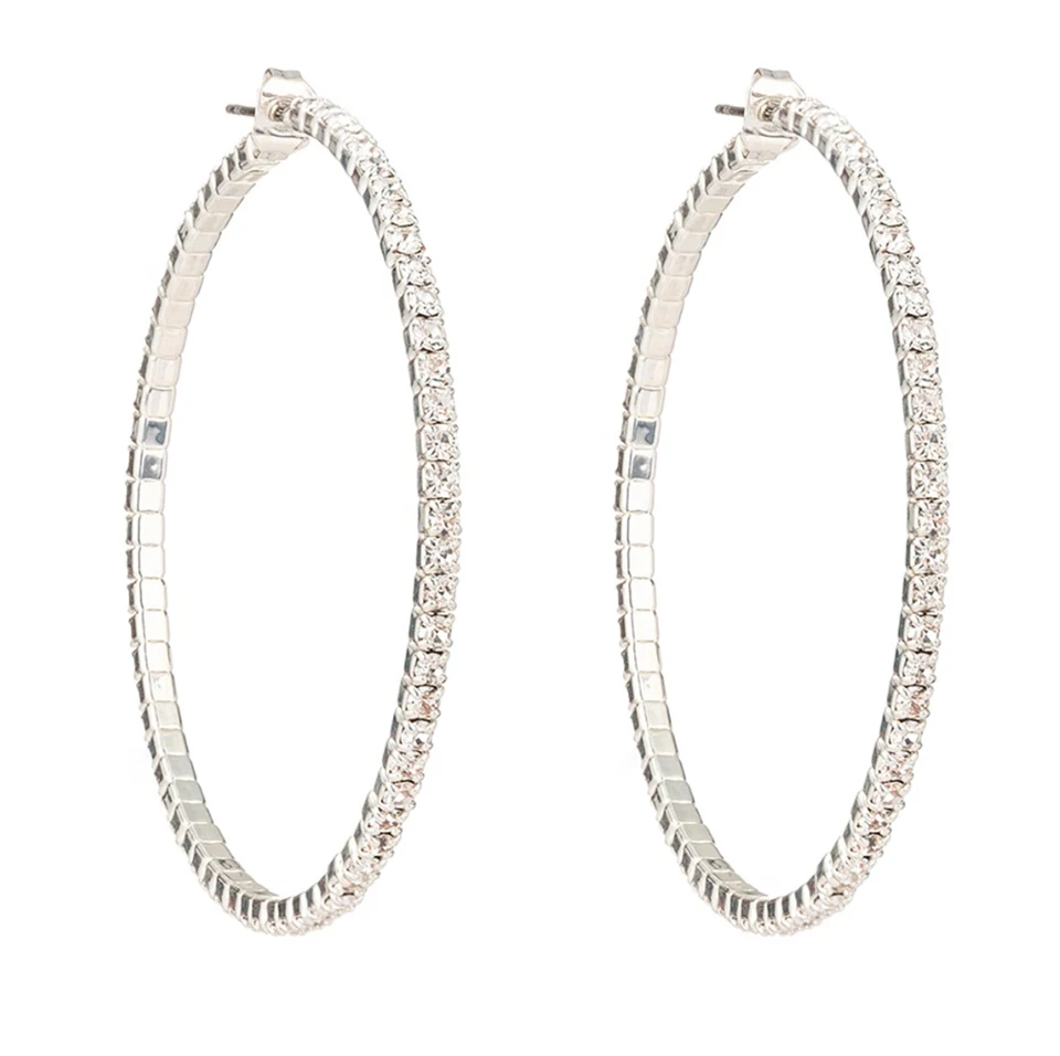 Стразы, маленькие и большие серьги-кольца для женщин, Bijoux, классика, новинка, модные ювелирные изделия, опт, милый подарок, E602