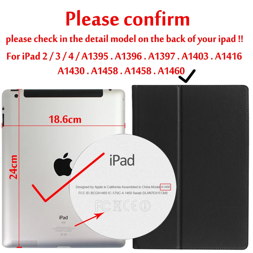 Деловой откидной Чехол для ipad 2/ipad 3/ipad 4 смарт-подставка держатель для ipad 2/ipad 3/ipad 4 Магнитный Авто Пробуждение сна чехол - Цвет: Black