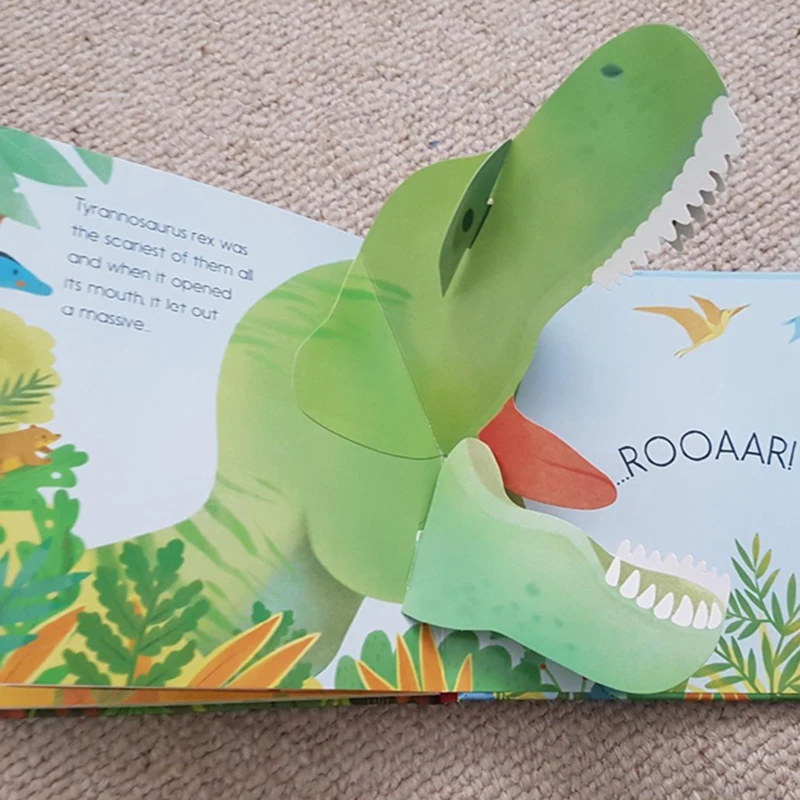 Peep Inside всплывающие динозавры английский обучающий 3d-альбом с откидной крышкой