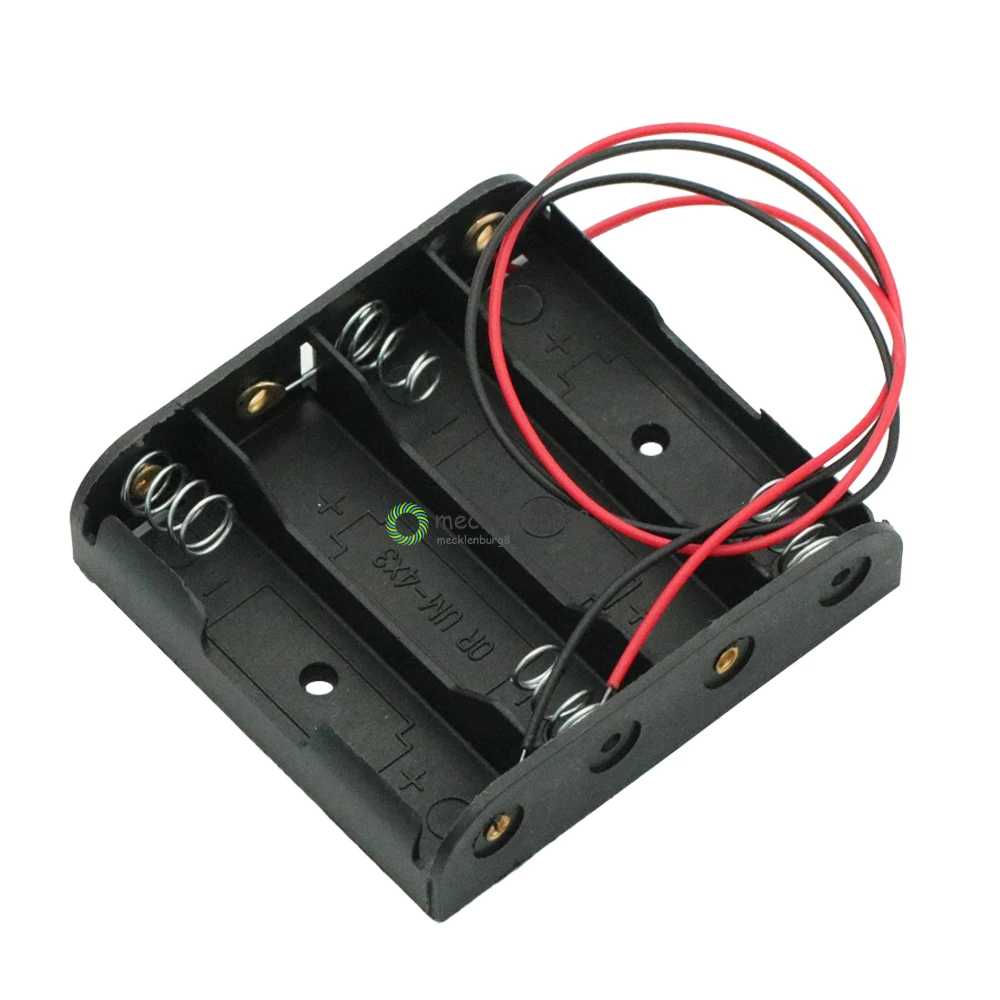 Чехол для хранения аккумуляторов пластиковый 4 x черный держатель AA с 6