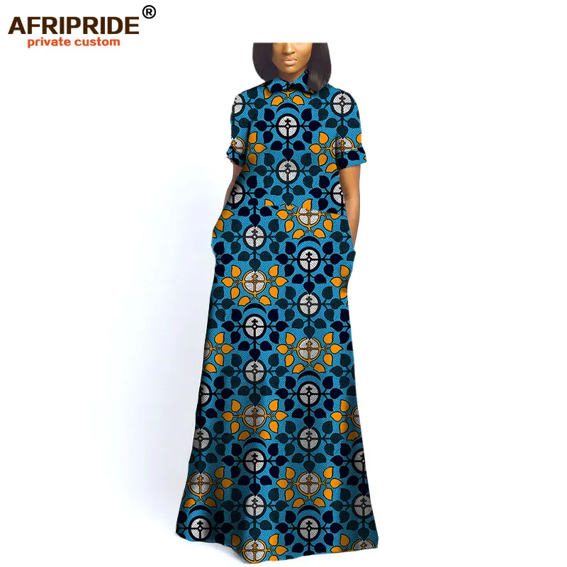 Осеннее элегантное вечернее платье для женщин AFRIPRIDE, индивидуальное вечернее платье в пол с коротким рукавом в африканском стиле A722567 - Цвет: 531J