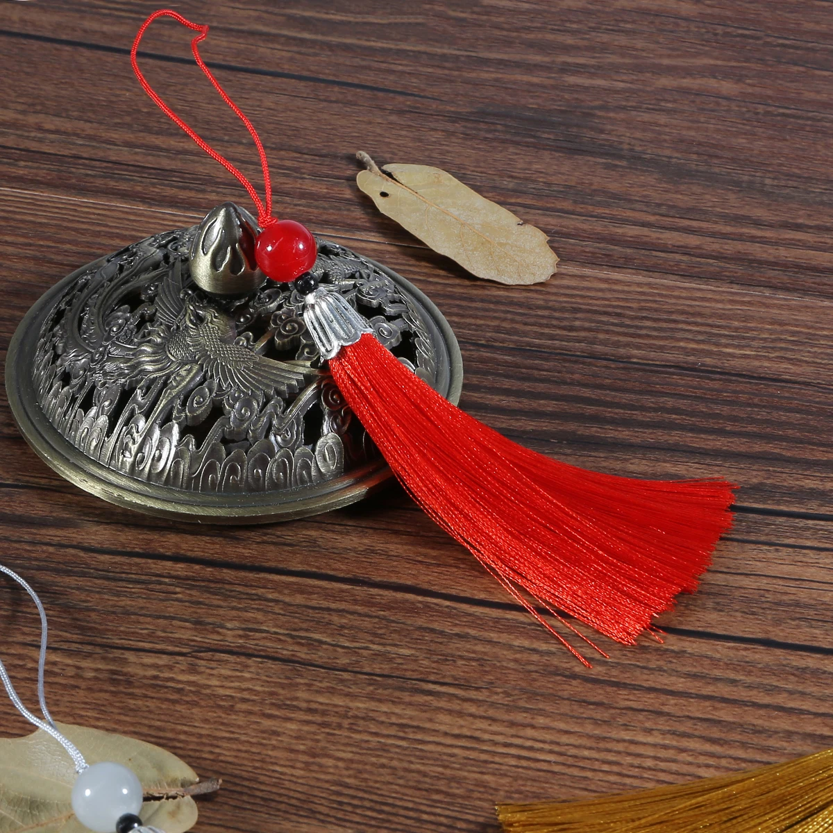 14 см 1 шт. Разноцветные Шелковые кисточки бахрома с бисером подвесные шторы для