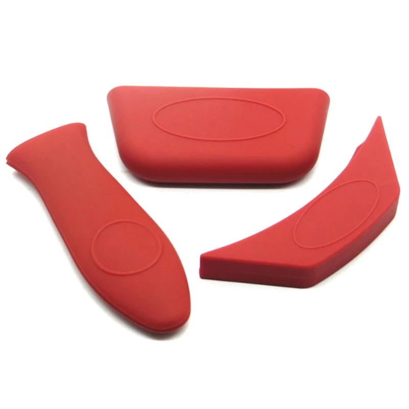 3 Piece Set Silicone Anti-Scalding Pot Handle Insulation Sharp Corner Round Ear Pain Muffs | Дом и сад