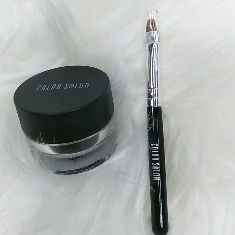 

Color Salon Black Waterproof Eyeliner cream Make Up Beauty Comestics Long-lasting Eye Liner gel Makeup Tools with Brush