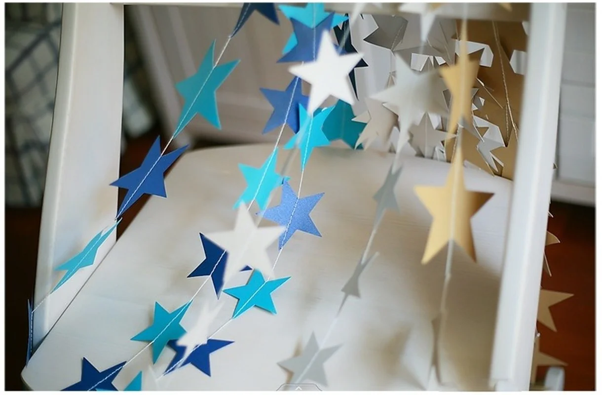 Бумажная гирлянда со звездами 4 м | Дом и сад