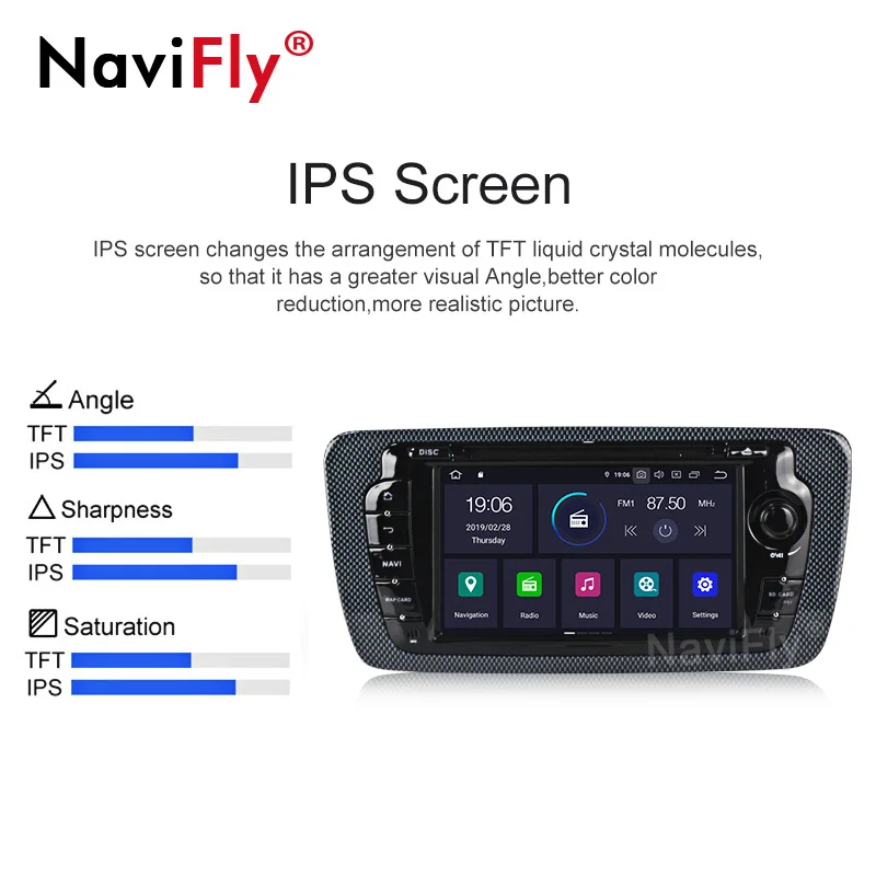 NaviFly Android9.0 ips экран DSP автомобильный dvd-плеер для сиденья Ibiza 2009-2013 gps навигация OBD2 RDS raido TPMS автопроигрыватель