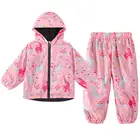 LZH детская одежда, весенняя одежда для маленьких девочек, дождевик с единорогом, куртка + штаны, наряд, детский спортивный костюм для мальчиков, комплекты одежды