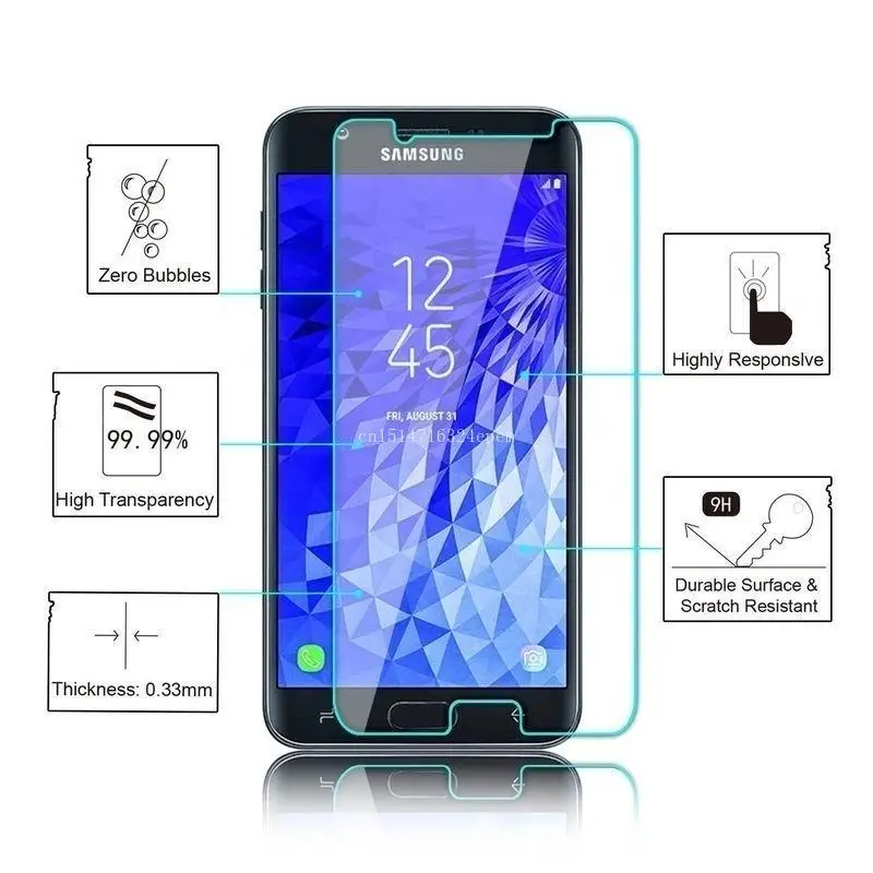 2 шт. закаленное стекло для защиты экрана Samsung Galaxy A6 A7 A8 A9 2018|Защитные стёкла и