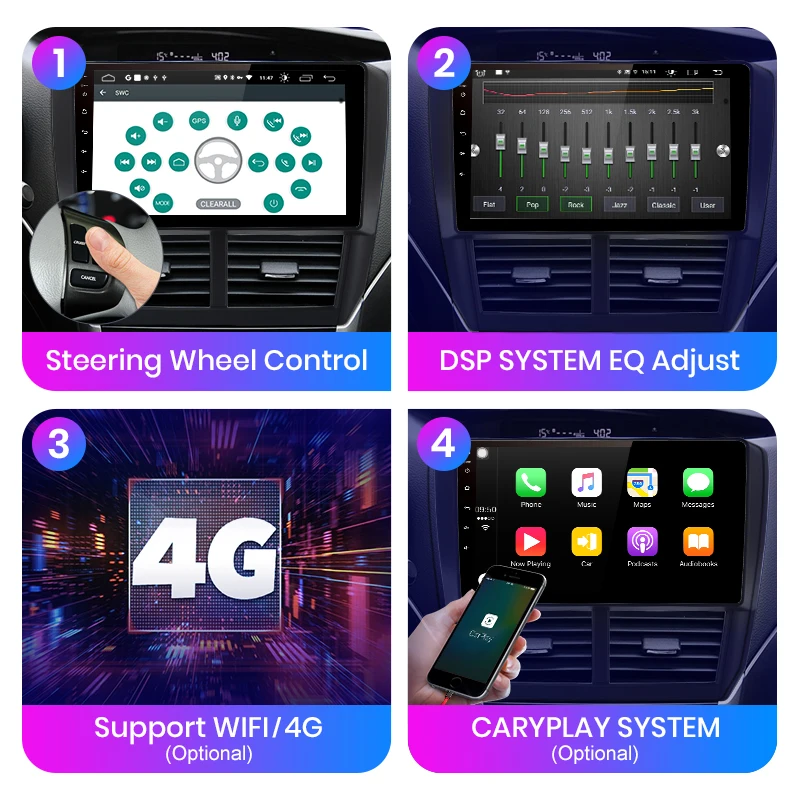 Автомагнитола AWESAFE PX9 мультимедийная стерео система на Android 10 без DVD с GPS