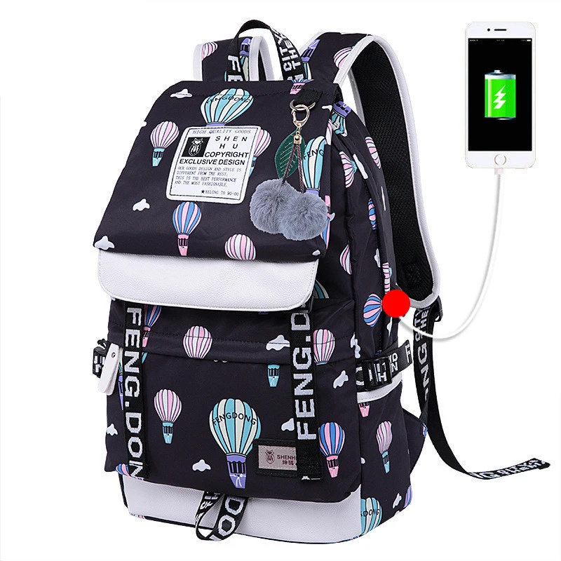 school bags for girls female laptop backpack usb backbag children backpacks cute cat school backpack for girls bag pack