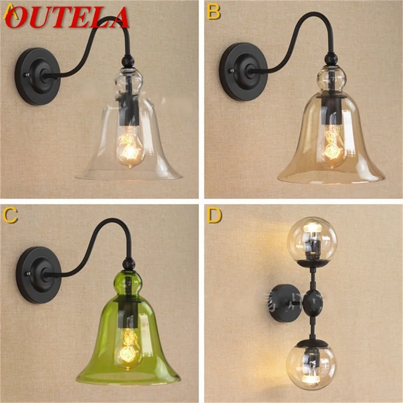 

OUTELA Retro Wall Light Sconces Lamps Classical Creative Loft Fixtures Decorative for Home Living Room