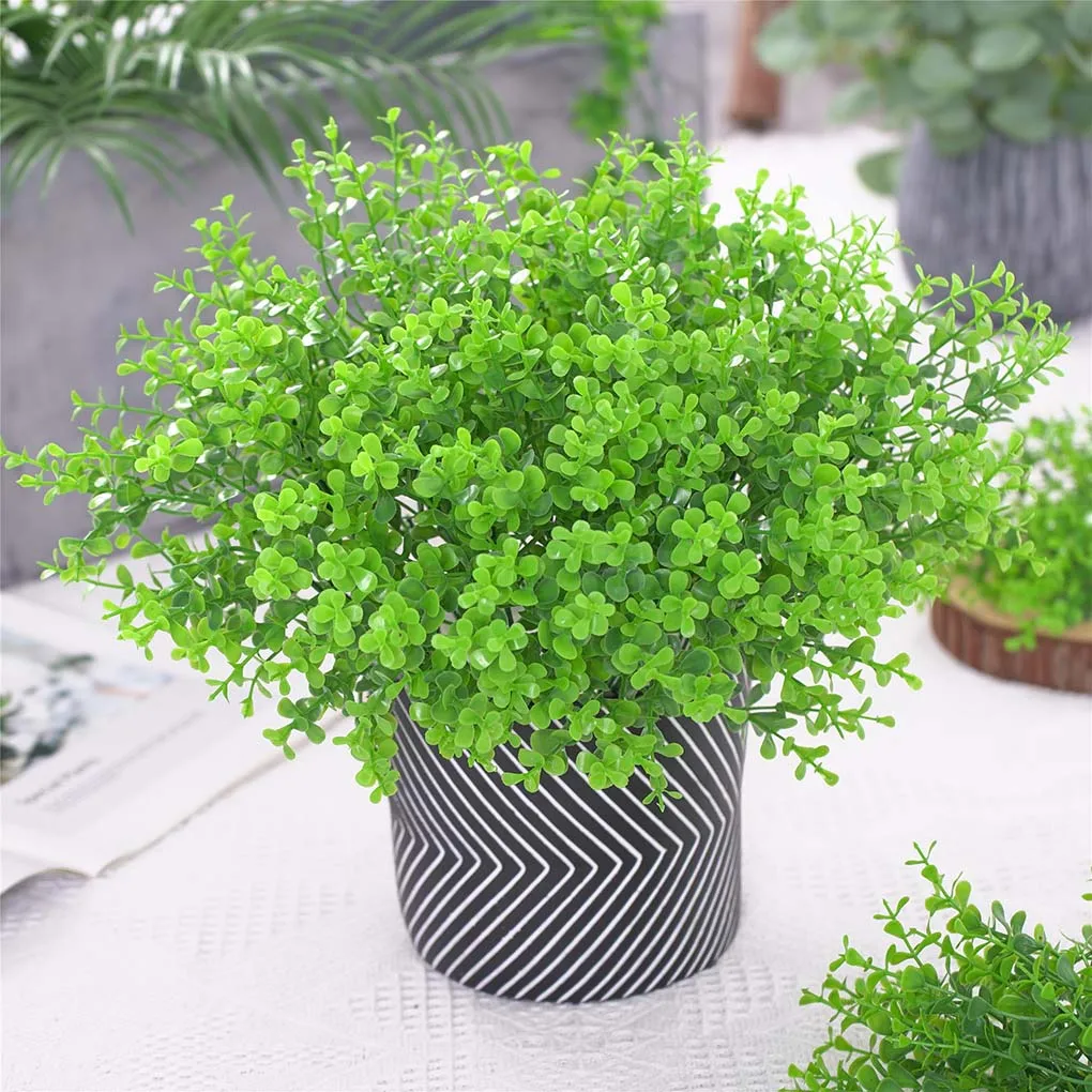 

2pcs Artificial Plant Leaf Home Greenery Plant Centerpiece Wedding Party Plastic Leaves Decoration