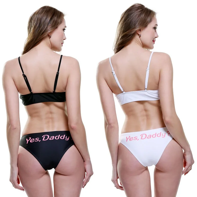 Купальник женский с принтом папы белый черный купальник-бикини 2019 купальный