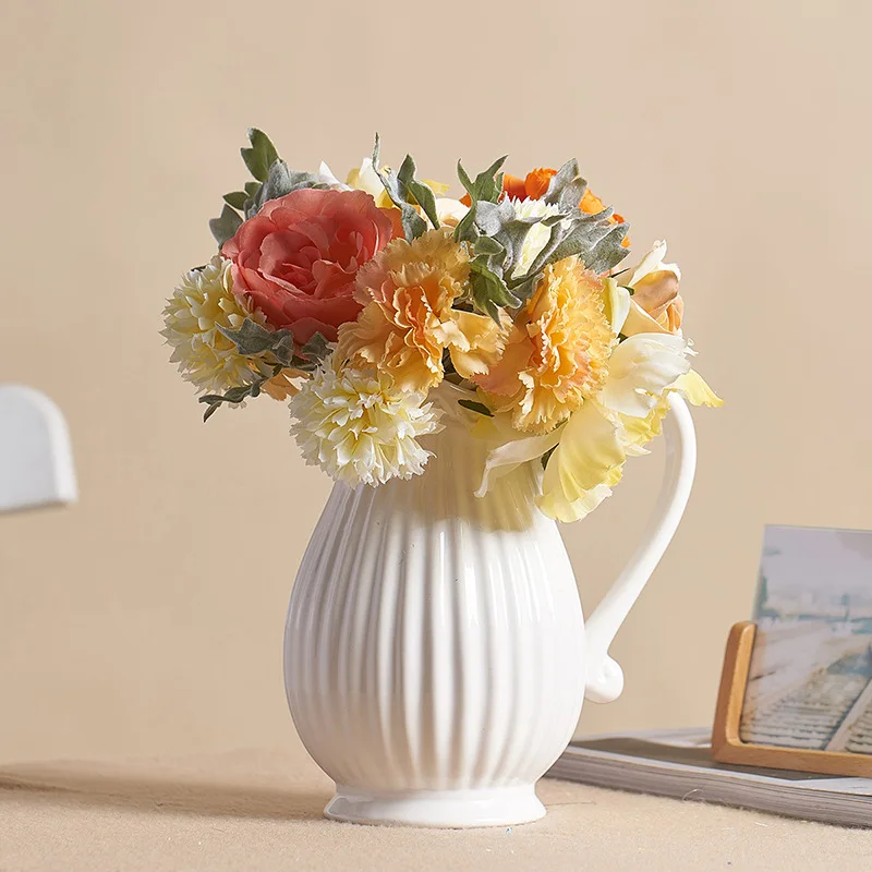 

Creative Nordic Simple Ceramic Vase Indoor Decorations Flower Arrangement Dining Table Accessories Flower Vases Desktop