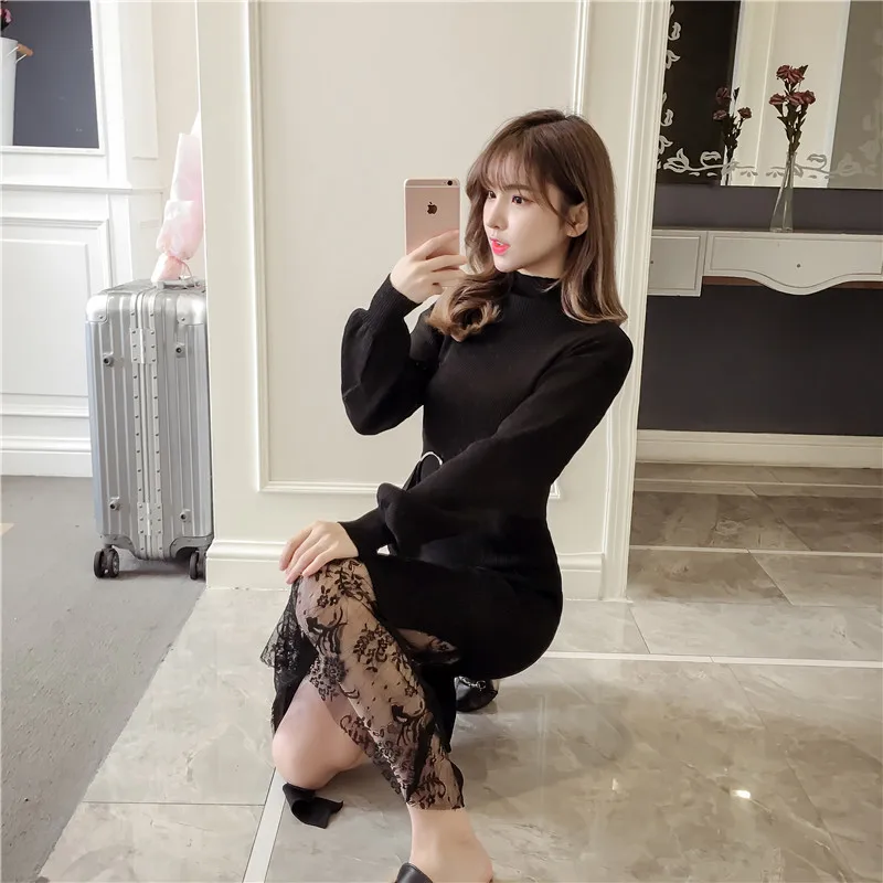 Новинка 2019 осенне-зимнее женское модное повседневное Сексуальное Женское Платье