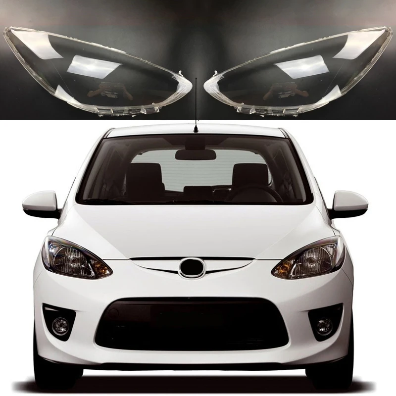 

Car Headlight Shell Lamp Shade Transparent Cover Headlight Glass Lens Cover for Mazda 2 2007-2012