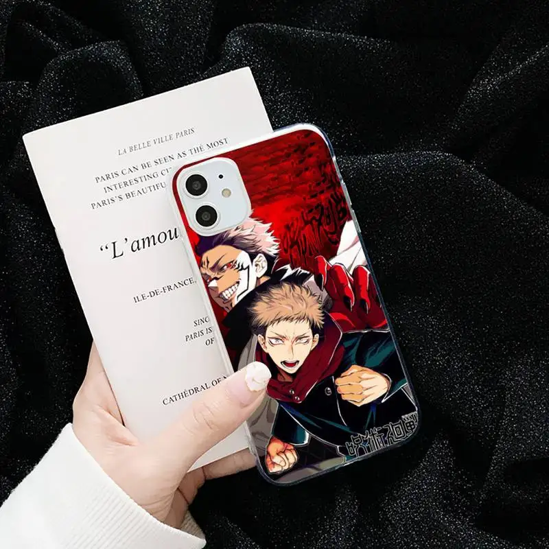 

Jujutsu Kaisen Anime Gojo Satoru cartoon PhoneCase Transparent iPhone 6 7 8 11 12 s mini proX XS XR MAX Plus cover funda shel