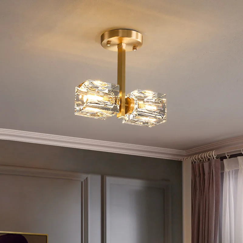 

Золотая хрустальная люстра, медная Подвесная лампа для спальни, гардероба, ванной комнаты, роскошные бра, светильник для зеркала, коридора
