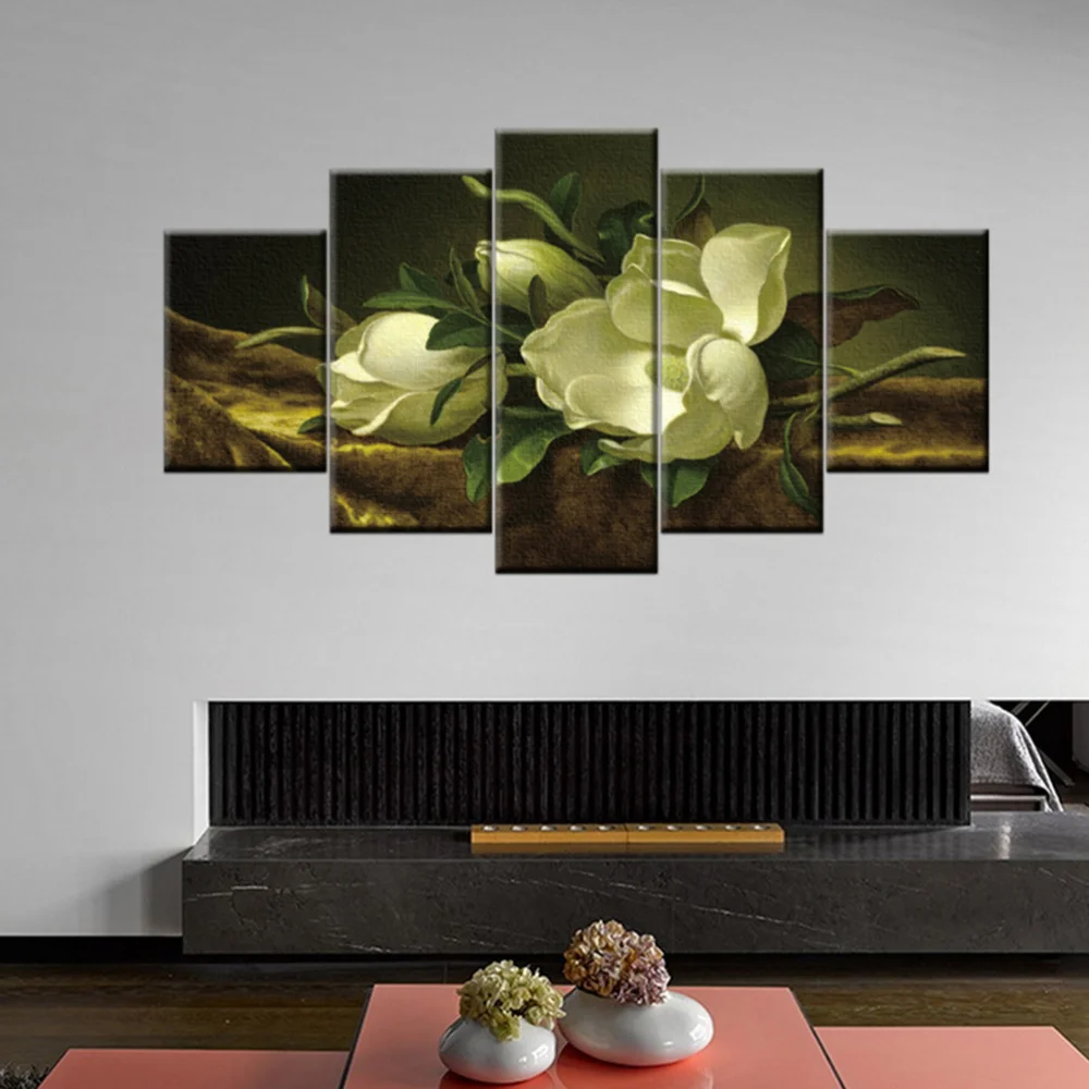 5 шт. большая Масляная картина с рисунком магнолии Безрамная подвесная