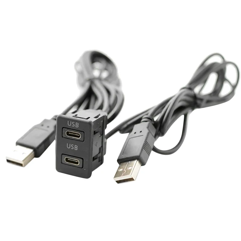 

150 см Автомобильный Универсальный двойной утапливаемый монтажный адаптер для двух портов